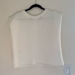 Grey Lab white cap sleeve shirt size large